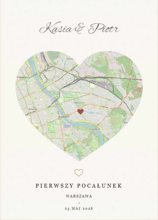 One Moment – personalizowany plakat z mapą wyjątkowego miejsca