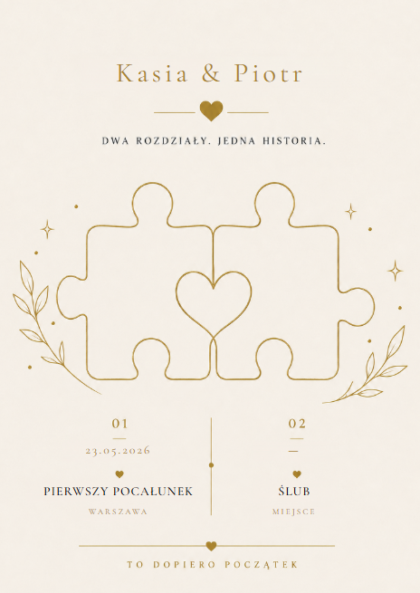Perfect Match – personalizowany plakat dla pary z dwiema ważnymi datami