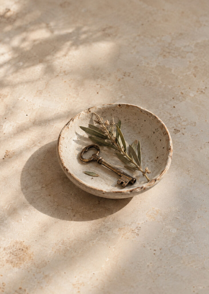 Antyczny klucz w ceramicznej misie