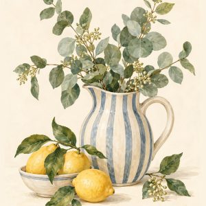 Cytryny i eukaliptus – plakat botaniczny MINNLA