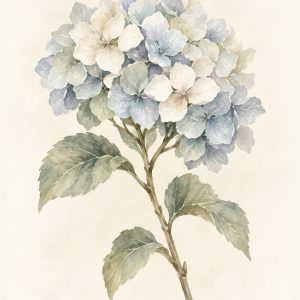 Hortensja – plakat botaniczny Minnla