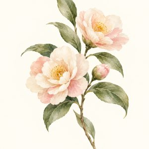 Kamelia – plakat botaniczny Minnla