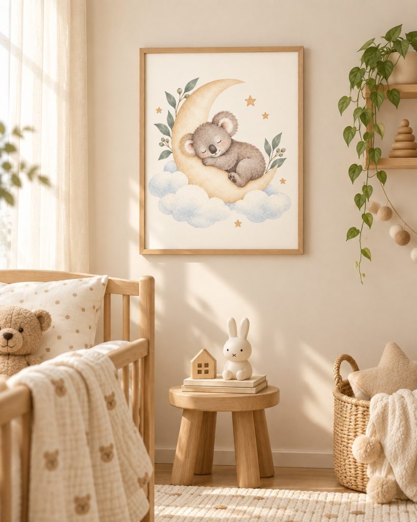Koala na księżycu — wizualizacja we wnętrzu