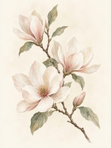 Magnolia – plakat botaniczny Minnla