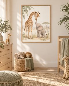 Safari soft — wizualizacja plakatu na ścianie; zdjęcie poglądowe