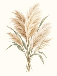 Trawy pampasowe soft – plakat botaniczny Minnla