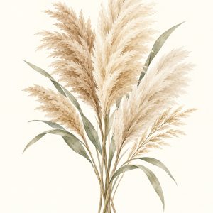 Trawy pampasowe soft – plakat botaniczny Minnla